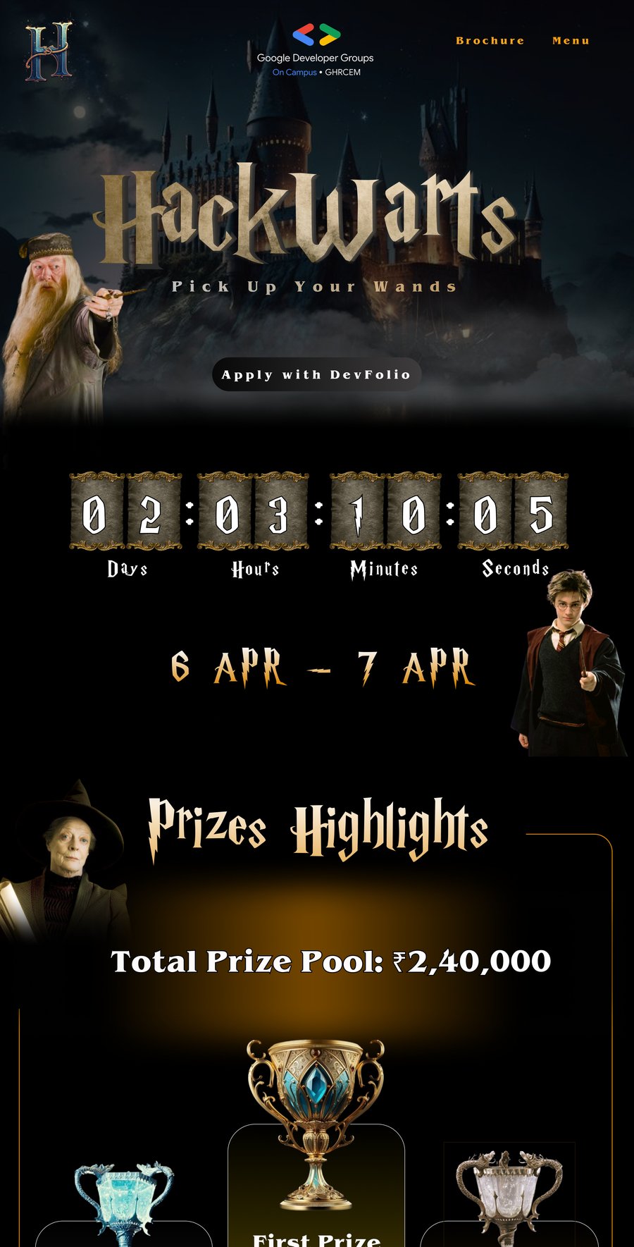 Hackwarts Hackathon Website